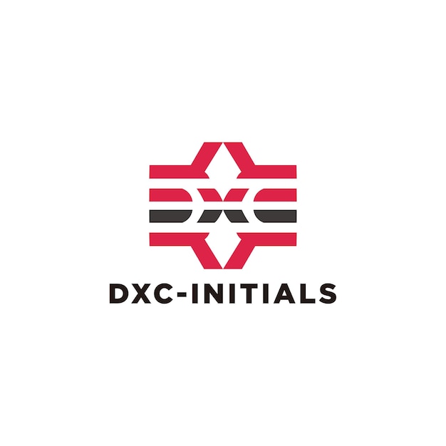 Dxc -Initials logo design icon template