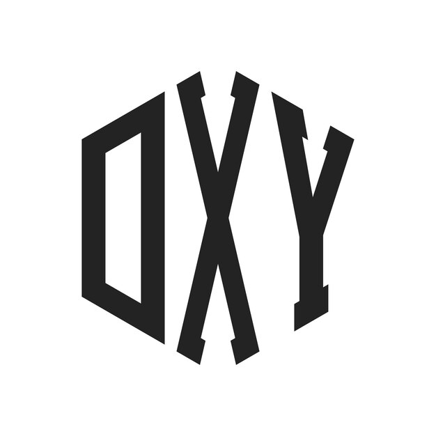 DXY ロゴ デザイン イニシャルレター DXY モノグラム ロゴ ヘクサゴン形を使用