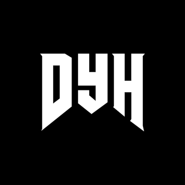 デザイン: 黒と白の色の組み合わせ DYH ロゴ デザイン DYH ベクトル DYH デザイン  DYH アイコン DYH アルファベット DYH タイポグラフィー デザイン