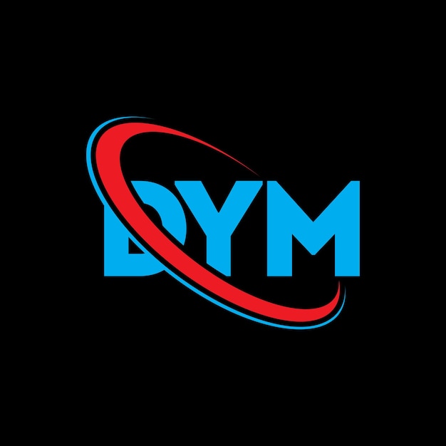 DYM logo DYM brief DYM letter logo ontwerp Initialen DYM logotype gekoppeld aan cirkel en hoofdletters monogram logotype DYM typografie voor technologiebedrijf en vastgoedmerk