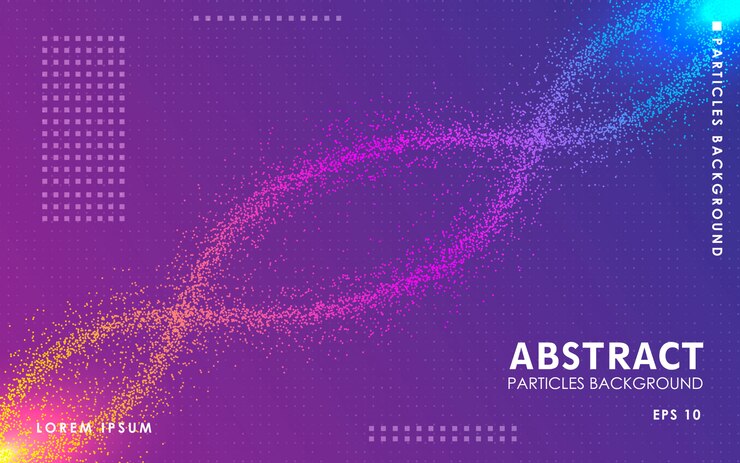 Vector dynamic abstract color particles background.