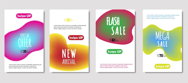 Dynamic abstract fluid mobile for sale banners Sale banner template design Mega sale special offer set design for flyer gift card Poster on wall coverbook banner social media