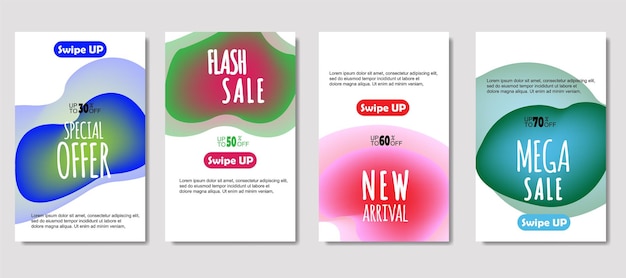 Dynamic abstract fluid mobile for sale banners Sale banner template design Mega sale special offer set design for flyer gift card Poster on wall coverbook banner social media