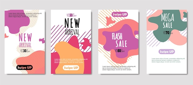 Dynamic abstract fluid mobile for sale banners sale banner template design mega sale special offer set design for flyer gift card poster on wall coverbook banner social media