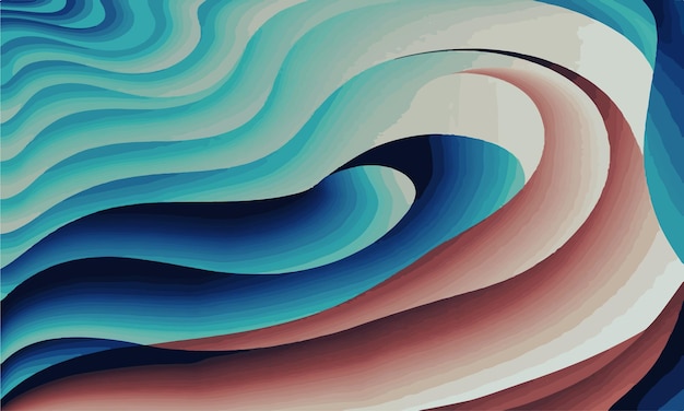 Dynamic abstract geometric illustration featuring wavy undulating background