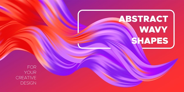 Vector dynamic background with abstract 3d wave shapes