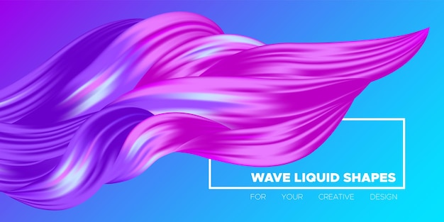 Vector dynamic background with abstract 3d wave shapes