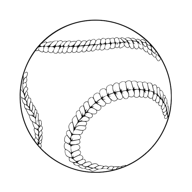 Icona dinamica del contorno del baseball in formato vettoriale perfetta per i disegni a tema sportivo