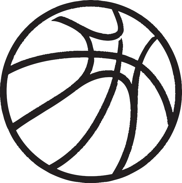 動線を使用したダイナミックなバスケットボールのロゴデザイン