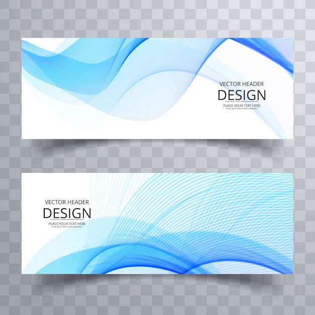 Dynamic blue wavy banner design