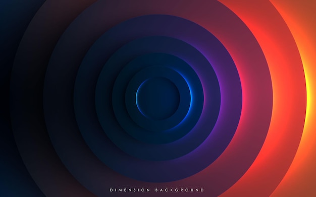 Dynamic circle dimension background with colorful light effect