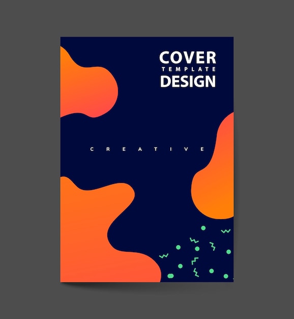 Vector dynamic colorful poster set with fluid shapes bright gradients modern concept minimal background ideal for cover billboard brochure print