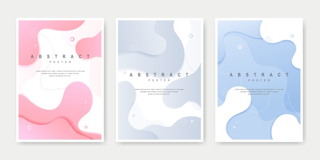 Vector dynamic creative fluid style cover set.