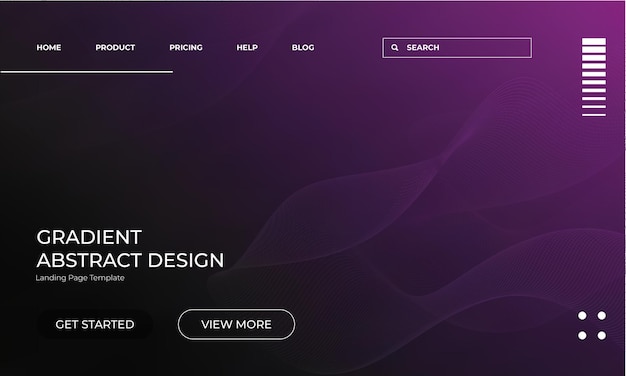 Dynamic Dark Purple en Black Vector Gradient Design voor de landingspagina
