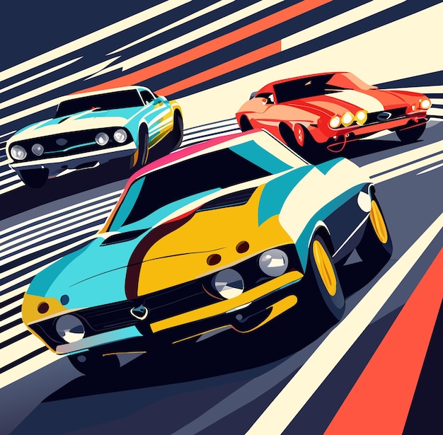 Vector dynamic drag race with various car models