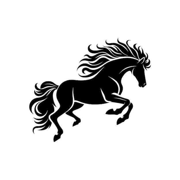 Dynamic Equine Symbol Vector Illustration of Silhouetted Rearing Horse Icon