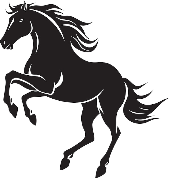 Dynamic equus iconic horse emblem pegasus power vector horse icon design