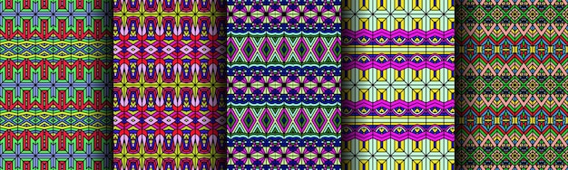 전통적인 번들의 동적 민족 패턴 컬렉션