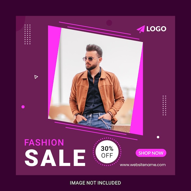 Dynamic fashion sale social media Facebook banner post template