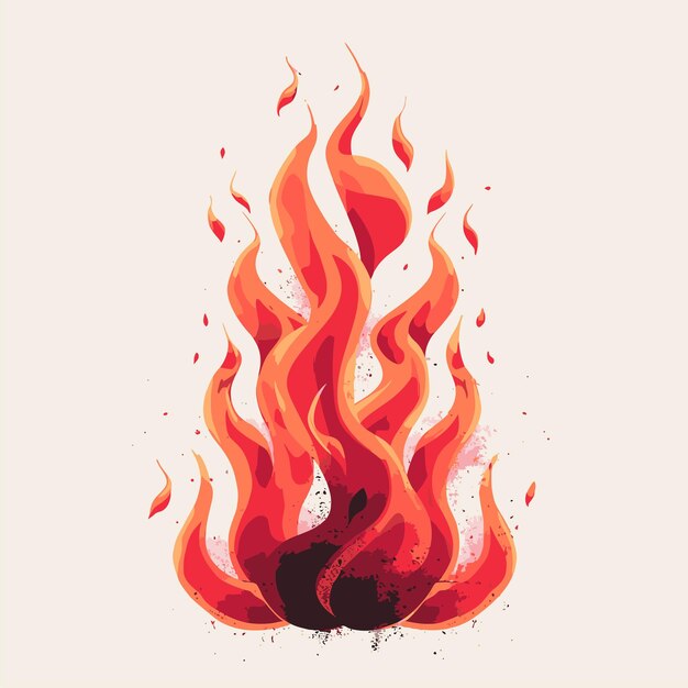 Vector dynamic flame designs modern fire illustrations for tshirts stickers amp graphic art