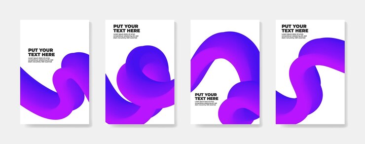 Vector dynamic fluid abstract purple gradient background for banner, poster or book