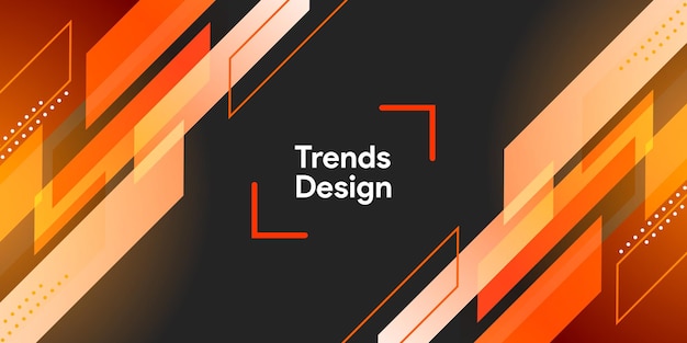 Dynamic fluid orange geometric with colorful gradient background