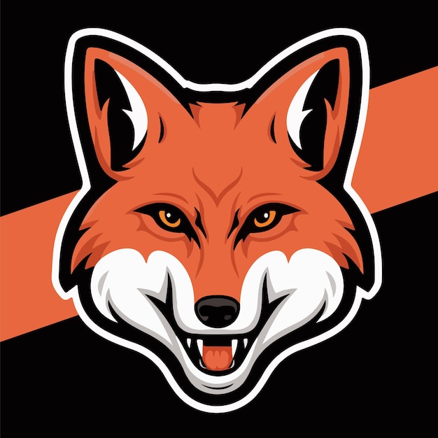 dynamic fox head logo vector template