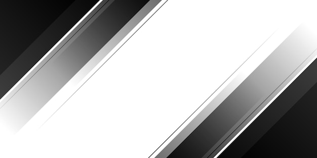 Vector dynamic geometric black shape on gradient white background