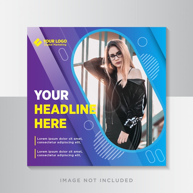 Vector dynamic gradient instagram social media template