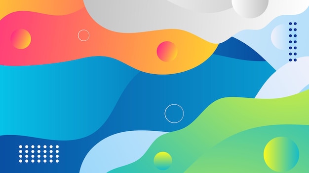 Dynamic gradient with colorful shape abstract design background