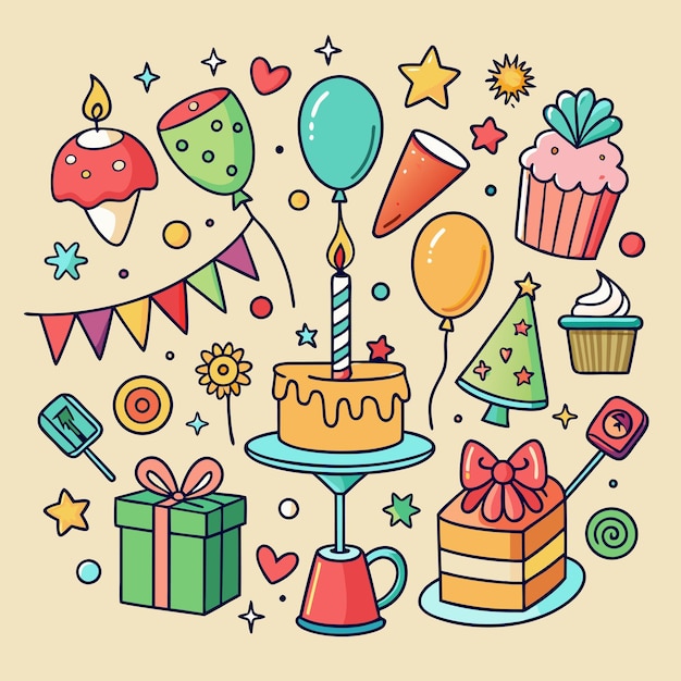 Vector dynamic holidays and celebrations icons set vector