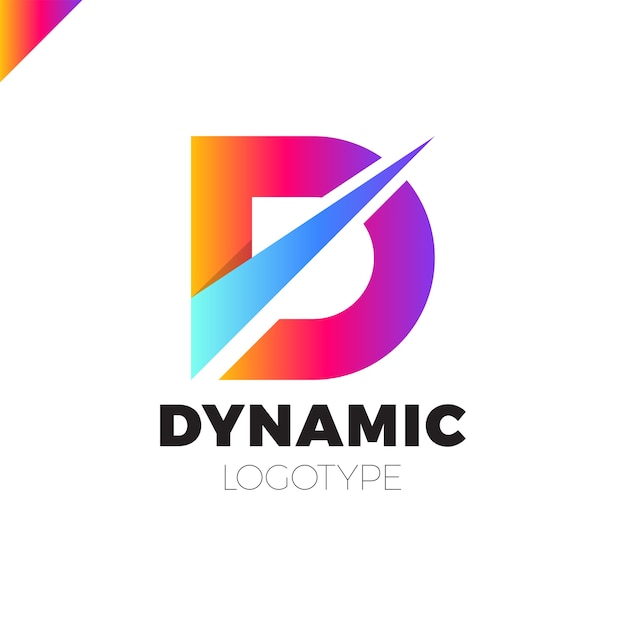 Dynamic letter d logotype icon design template elements