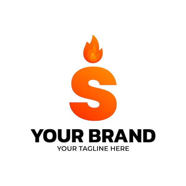 dynamic letter s flame logo