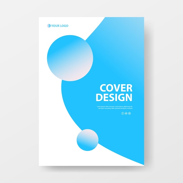 Dynamic Light Blue Abstract Cover or Poster Design Template
