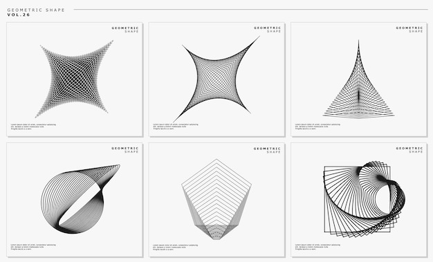 Dynamic line blend abstract design template set.