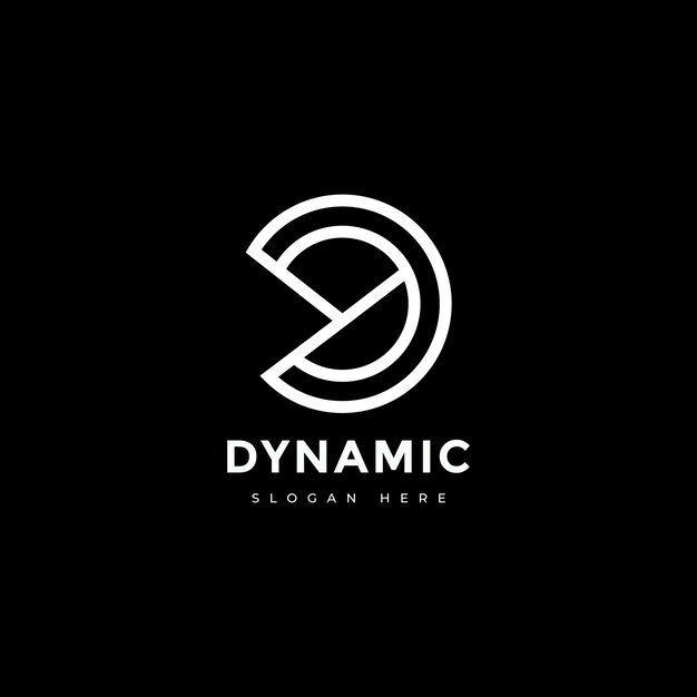 dynamic logo letter d graphic design vector