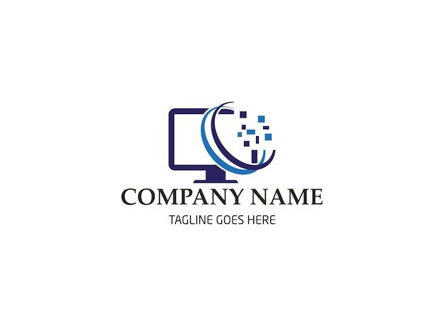 a dynamic logo showcasing the evolution of computing from early machines to modern devices