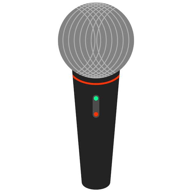 Dynamic microphone simple icon flat vector illustration for design element