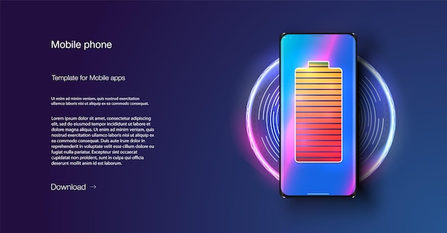 Vettore dynamic mobile charging interface display una visualizzazione vibrante e coinvolgente della carica della batteria