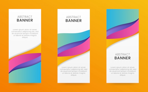 Vector dynamic modern fluid vertical sale banner