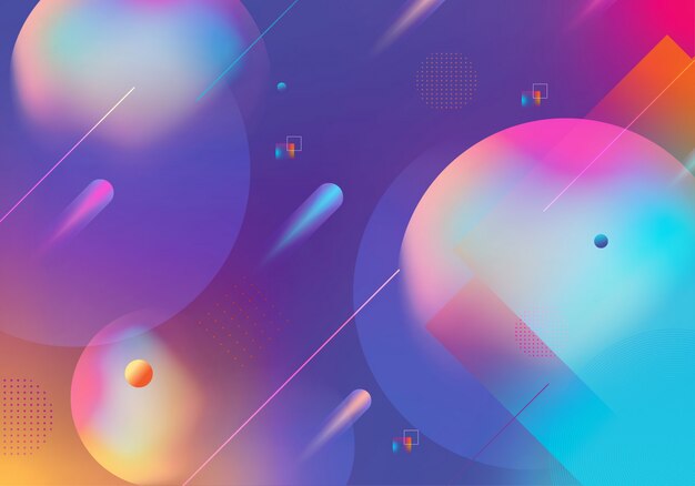 Dynamic modern geometric shapes background with gradient