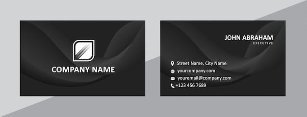 Dynamic Natural Black Business Card Template