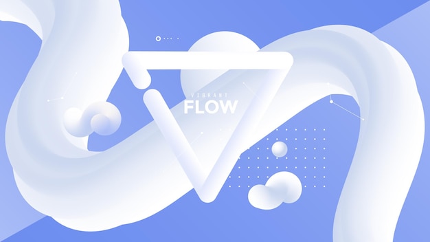 Dynamic poster design with fluid 3D shapes in Neumorphism style. Light coloured background