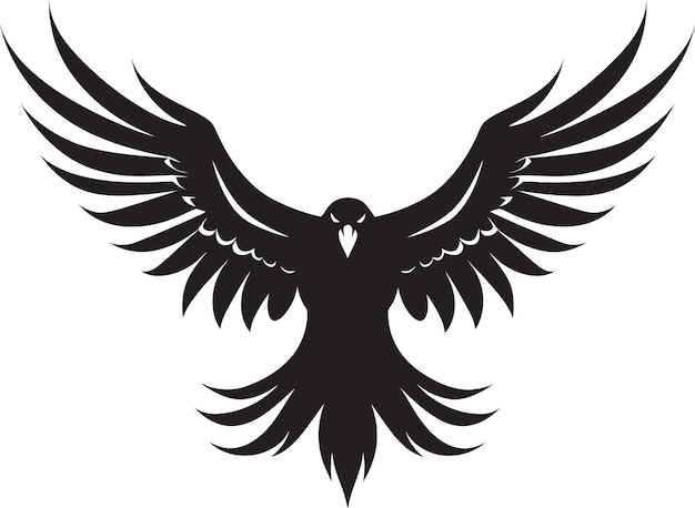 Vector dynamic predator profile black eagle design graceful winged majesty vector eagle