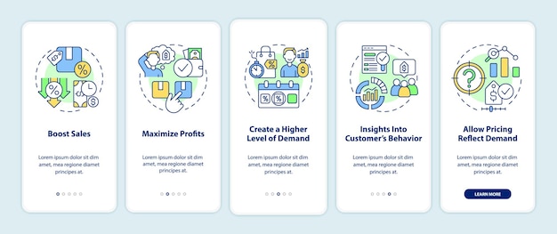 Dynamic pricing advantages onboarding mobile app screen