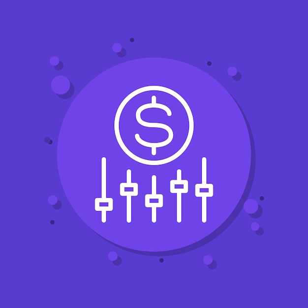 Dynamic pricing line icon for web