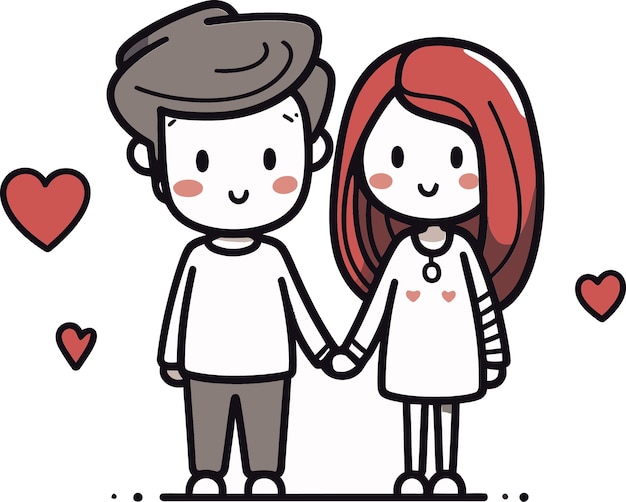 Dynamic Romance Illustrated Vector Art Whimsy Love Moments Couple Vectors