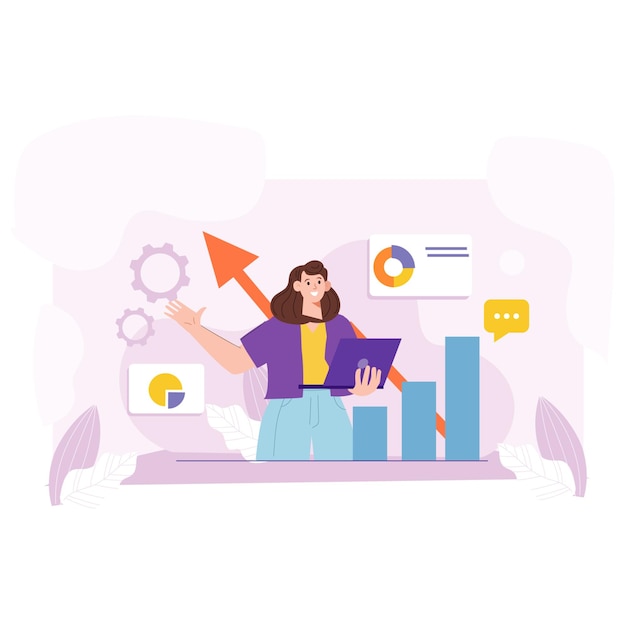 dynamic sales performance illustration for reports