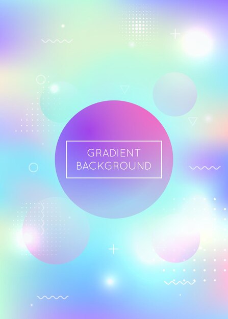 Dynamic shape background with liquid fluid Holographic bauhaus