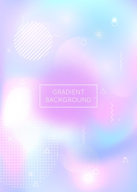 Dynamic shape background with liquid fluid Holographic bauhaus